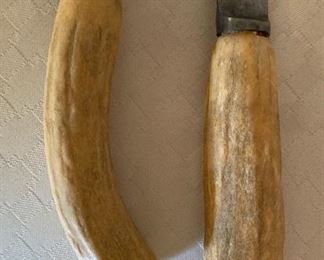 Antique Landers Frary & Clark Carving Set Stag Handle		