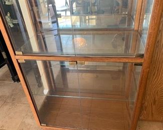 Oak & Glass Display Case/Shelf	76x30x16in	HxWxD