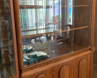 Oak & Glass 4 Piece Display Shelf/Sideboard	76x115x16in	HxWxD