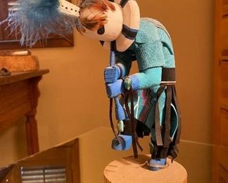Navajo Kachina Doll kokopelli signed Laura Yazzie	12in tall	