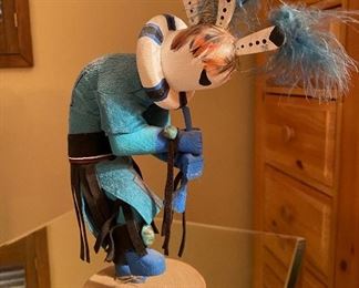 Navajo Kachina Doll kokopelli signed Laura Yazzie	12in tall	