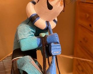 Navajo Kachina Doll kokopelli signed Laura Yazzie	12in tall	
