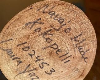 Navajo Kachina Doll kokopelli signed Laura Yazzie	12in tall	