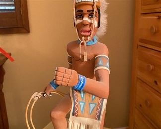 Navajo Kachina Doll Hoop Dancer signed Abe Jones	17in tall	