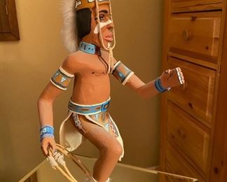 Navajo Kachina Doll Hoop Dancer signed Abe Jones	17in tall	