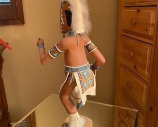 Navajo Kachina Doll Hoop Dancer signed Abe Jones	17in tall	