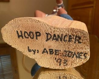 Navajo Kachina Doll Hoop Dancer signed Abe Jones	17in tall	