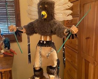 Navajo Kachina Doll Owl Signed Virginia Begay	33in tall	