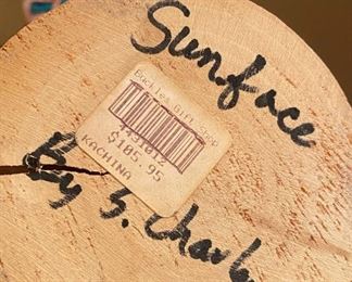 Kachina Doll sunface signed S. Charlie	15in tall	