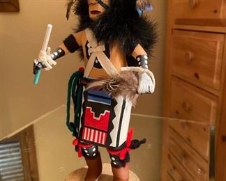 Kachina Doll Black Buffalo Signed Larry Monroe	10in tall	