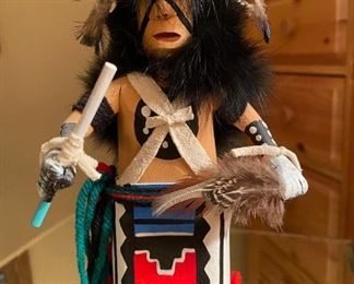 Kachina Doll Black Buffalo Signed Larry Monroe	10in tall	