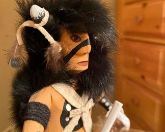 Kachina Doll Black Buffalo Signed Larry Monroe	10in tall	