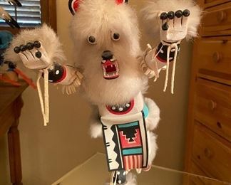 Kachina Doll White Bear Signed El Fulargo	14.5in tall	
