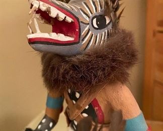 Kachina Doll Wolf Face	10in tall	