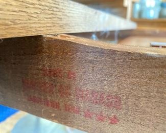 Solid Oak Dining Room Table & 4 chairs 2 Leafs	101 in. x 42 in. with leaf 66in. X 42in. Without	