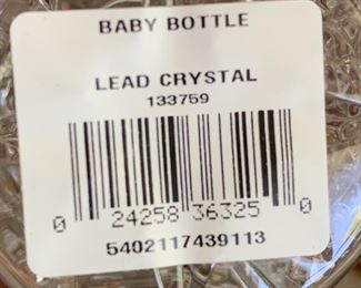 #2 Waterford Crystal Baby Bottle NIB	6.25in H	