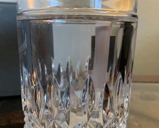 Waterford  Crystal Lismore Cotton Swab Container	4in H x 3in Diameter	
