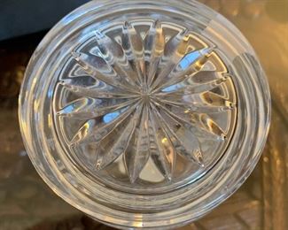 Waterford  Crystal Lismore Cotton Swab Container	4in H x 3in Diameter	