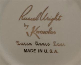 88pc Russel Wright Knowles  Dinnerware Set Queen Anne's Lace MCM	