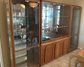 Oak & Glass 4 Piece Display Shelf/Sideboard	76x115x16in	HxWxD