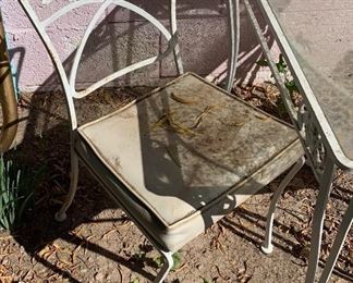 Vintage Wrought Iron Patio Table & 2 chairs		