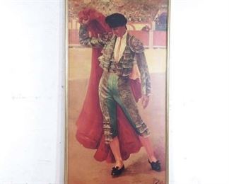 Print Mid Century Spanish Revival Bull Fighter