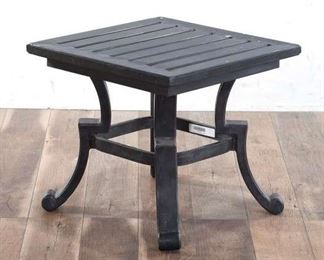 Contemporary Metal Scrolled Foot Patio End Table