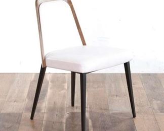 Contemporary Mid Century Style White Accent Chair