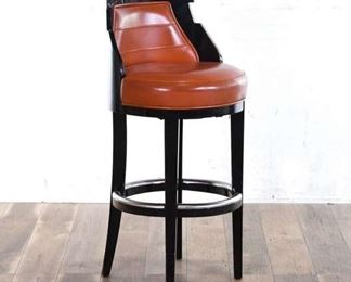 Contemporary Orange Barrel Back Bar Stool