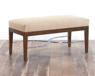 Contemporary Tan Cross Stretcher Base Boudoir Bench