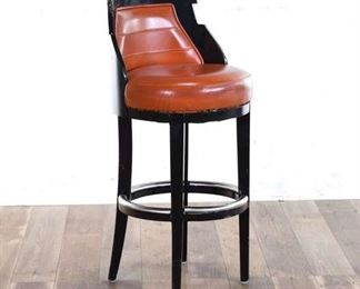Contemporary Orange Barrel Back Bar Stool