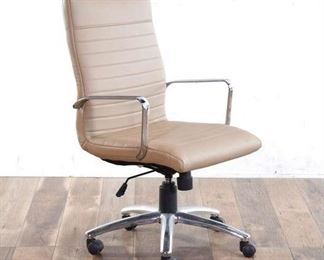 Contemporary Tan Ribbed Office Chair