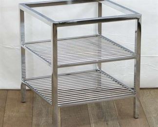 Chrome Finish Iron Cube Vanity Storage Shelves