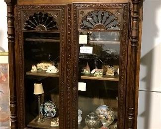 Fabulous French Brittany carved bookcase.