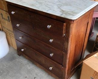 Antique Marble top chest of drawers