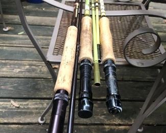 3  2-pc fly rods. one is a vintage Garcia Americana with case.