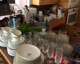 lots of glassware and everyday plates etc.