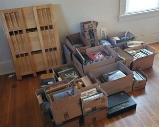 Huge Lot of Books Two Folding Bookcases