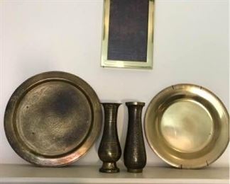 Brass Plates Vases and Art Piece