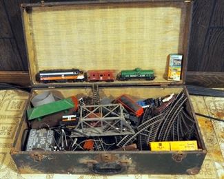 Vintage Model Train With Tracks, Transformer, And Accessories; Includes Vintage Case