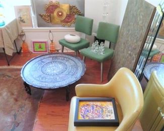 Midcentury modern chairs, accessories, art pottery and art glass!