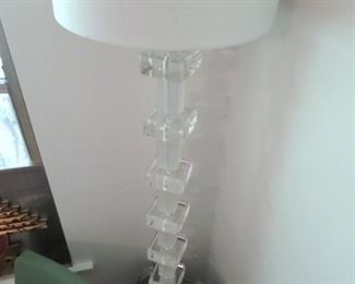 Fabulous and chunky lucite floor lamp