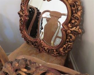 More beautifully carved and gilt mirrors