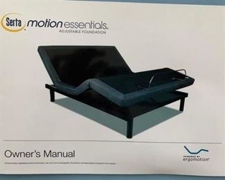 Queen Serta Motion Essentials Adjustable  Base offers 3-1 adjustable legs, allows you to easily raise and lower the head and foot of the mattress and the One-Touch Flat function to return the base to a flat position. The base extends about 1" around your mattress, making for a low footprint and maximizing the space of your room. (Picture 1 of 3).  Sale Price $300