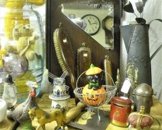 Everything from old Wood Cutting Boards, Tin Toys & Banks, Holiday Item and Candy Containers