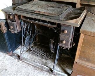 Antique wood singer sewing cabinet