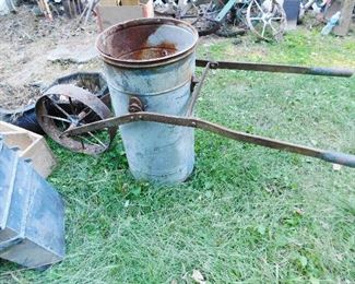 Hand Cart Garden Water Barrel