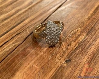 GOLD and DIAMOND Women's Cocktail Ring