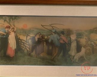 "Harvest Moon" an etching by Robert Walker Macbeth after George Hemming Mason - Hand Colored