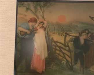 "Harvest Moon" an etching by Robert Walker Macbeth after George Hemming Mason - Hand Colored